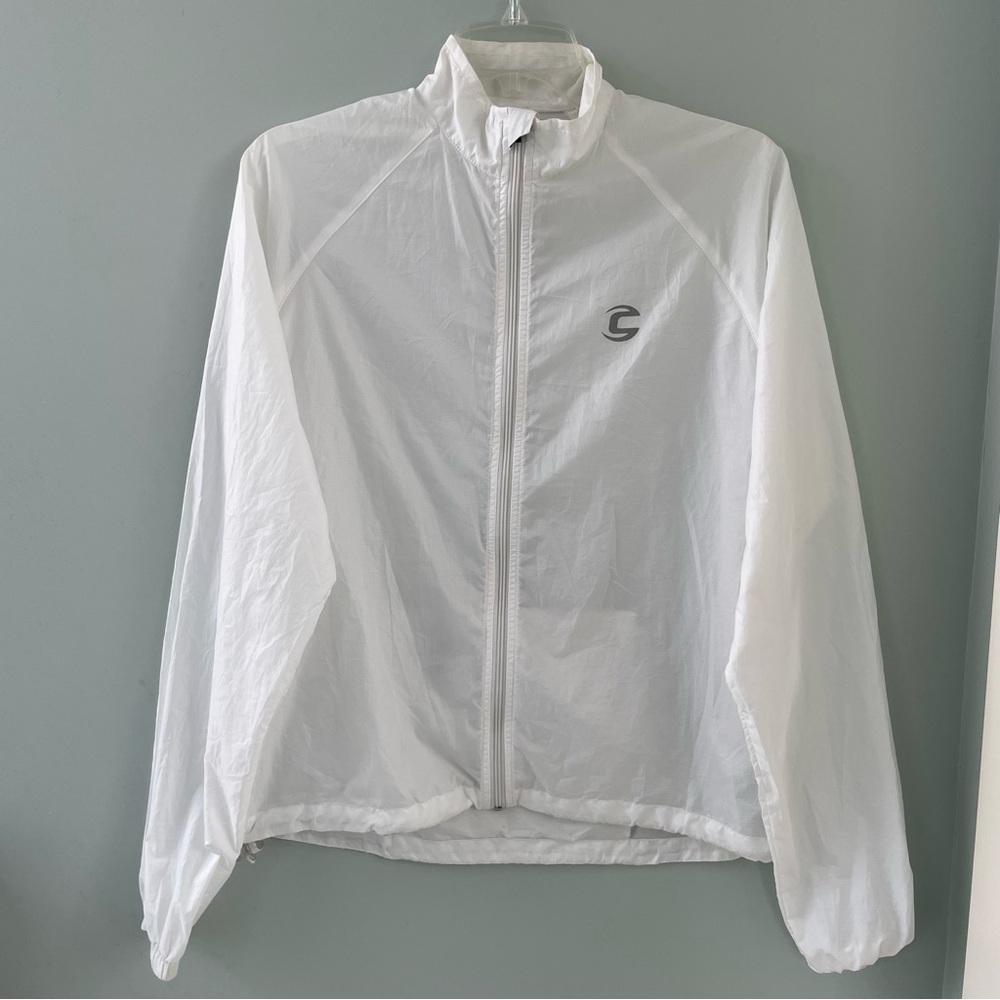 Cannondale packable white shell cycling jacket